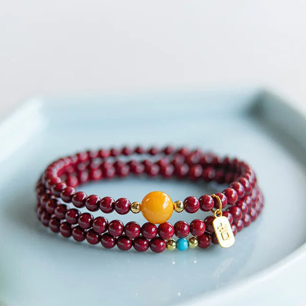 Red Cinnabar Wrap Bracelet-ToShay.org