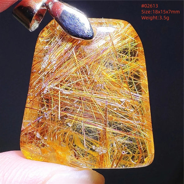 Gold Rutilated Quartz Pendant-ToShay.org