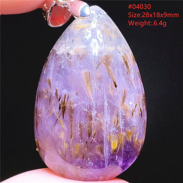 Purple Rutilated Auralite Pendant-ToShay.org