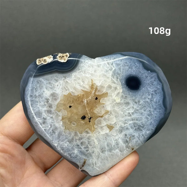 Grey Agate Geode Heart-ToShay.org