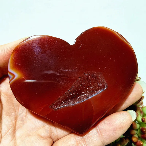 Red Agate Geode Heart-ToShay.org