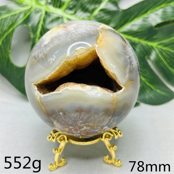 Yellow Agate Geode Ball-ToShay.org