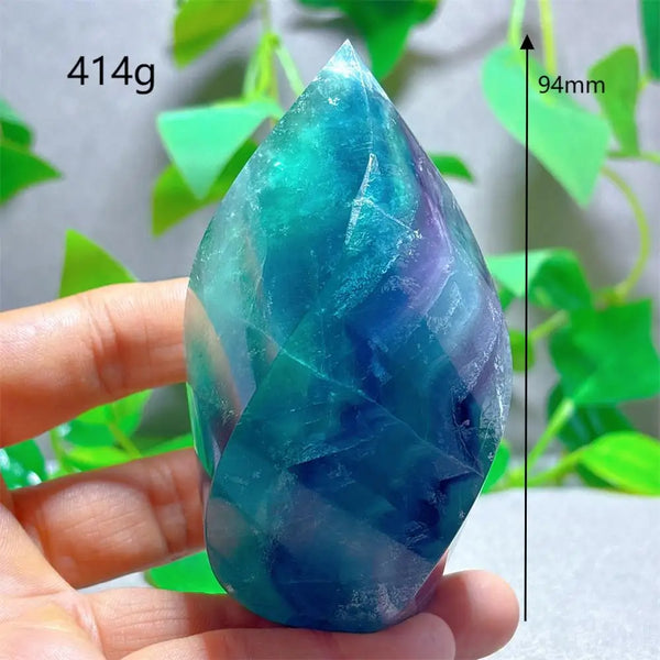 Green Rainbow Fluorite Flame-ToShay.org