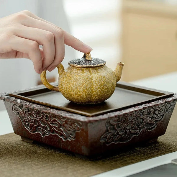 Pumpkin Porcelain Teapot-ToShay.org