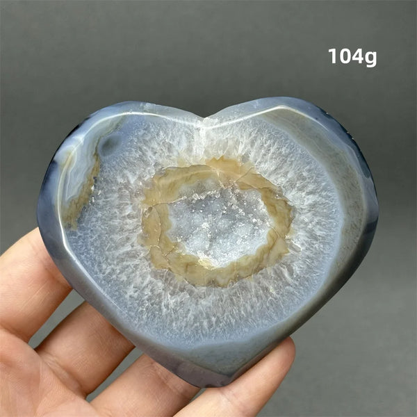 Grey Agate Geode Heart-ToShay.org