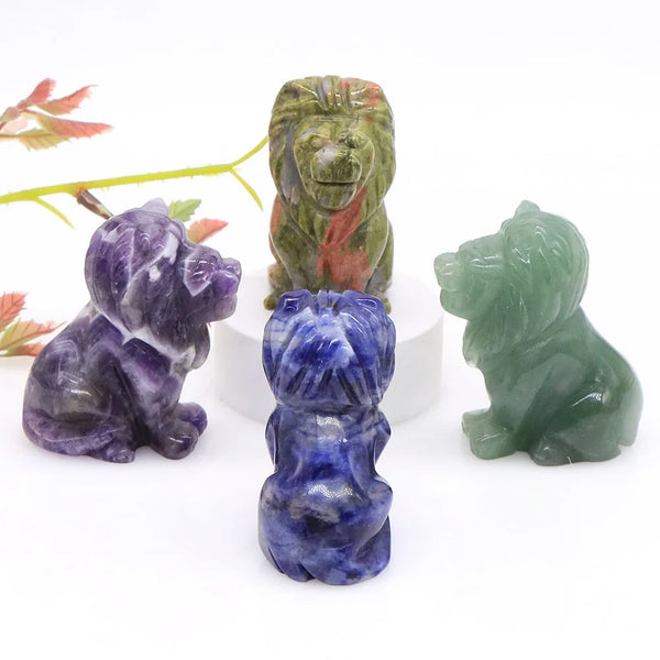 Mixed Crystal Lion Statue-ToShay.org