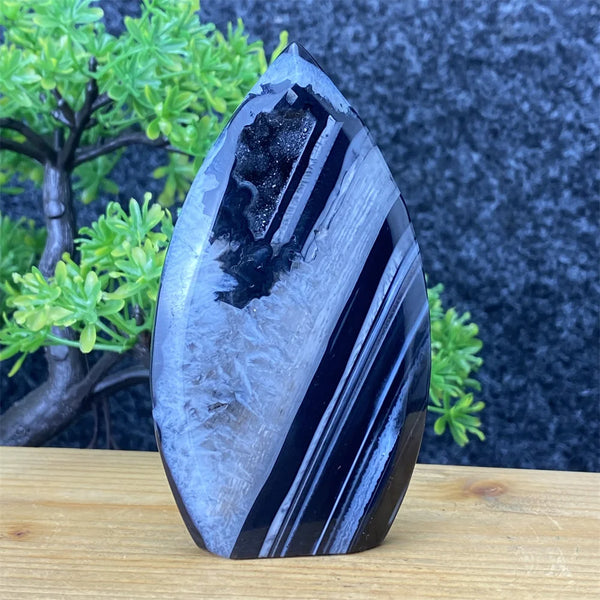 Black Agate Geode Torch-ToShay.org