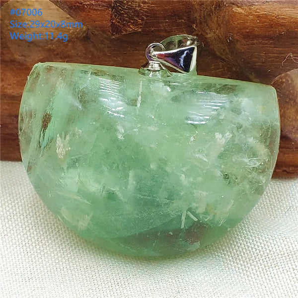 Green Feather Fluorite Pendant-ToShay.org