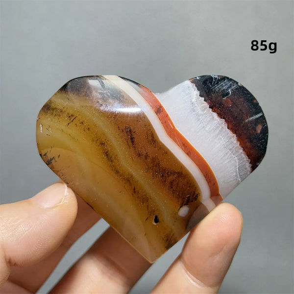 Red Black Striped Agate Heart-ToShay.org