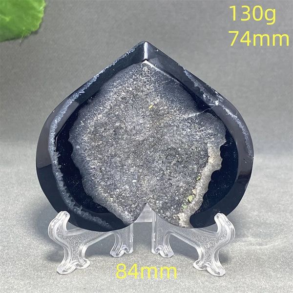 Black Agate Geode Heart-ToShay.org