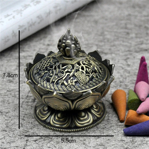 Copper Lotus Incense Burner-ToShay.org