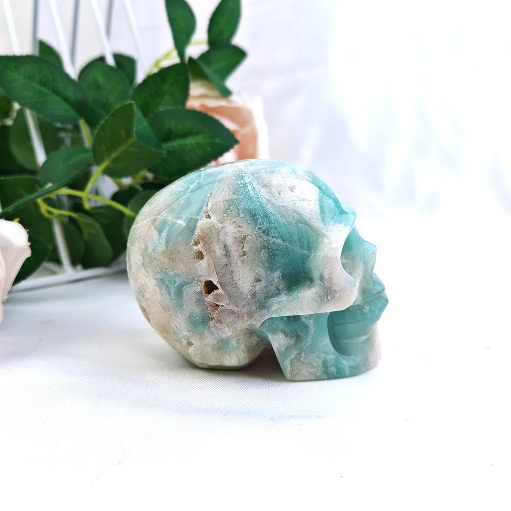 Blue Amazonite Crystal Skull-ToShay.org