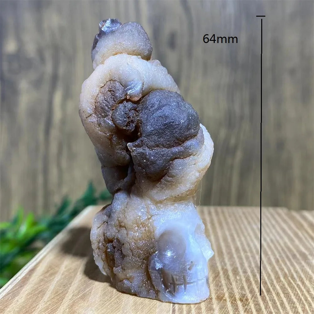 Grey Agate Geode Skull-ToShay.org
