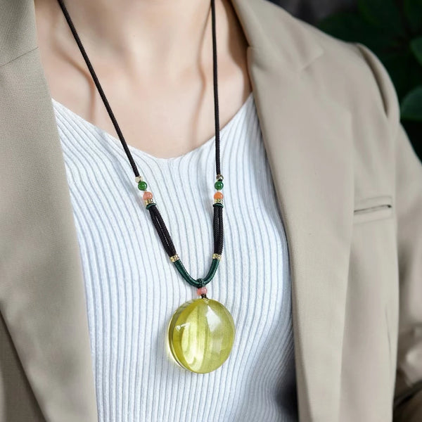 Yellow Citrine Quartz Pendant-ToShay.org