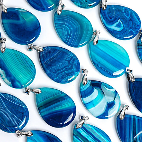 Blue Agate Pendant-ToShay.org