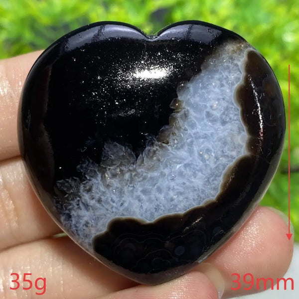 Black Agate Geode Heart-ToShay.org