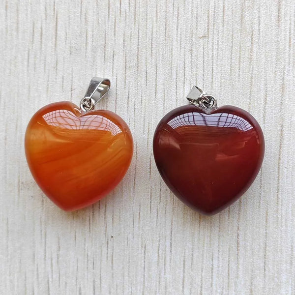 Red Agate Heart Pendants-ToShay.org