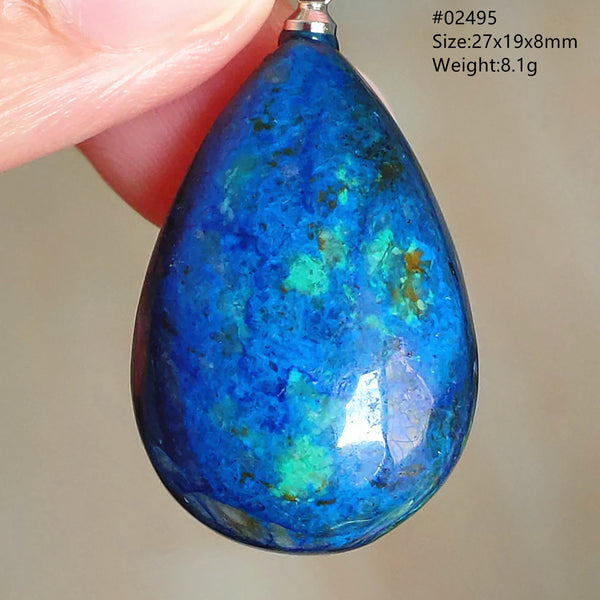 Blue Azulite Malachite Pendant-ToShay.org