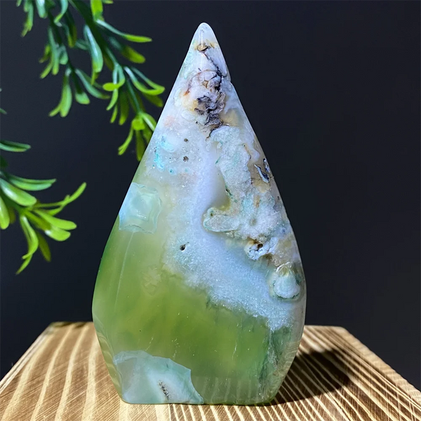 Green Flower Agate Flame-ToShay.org
