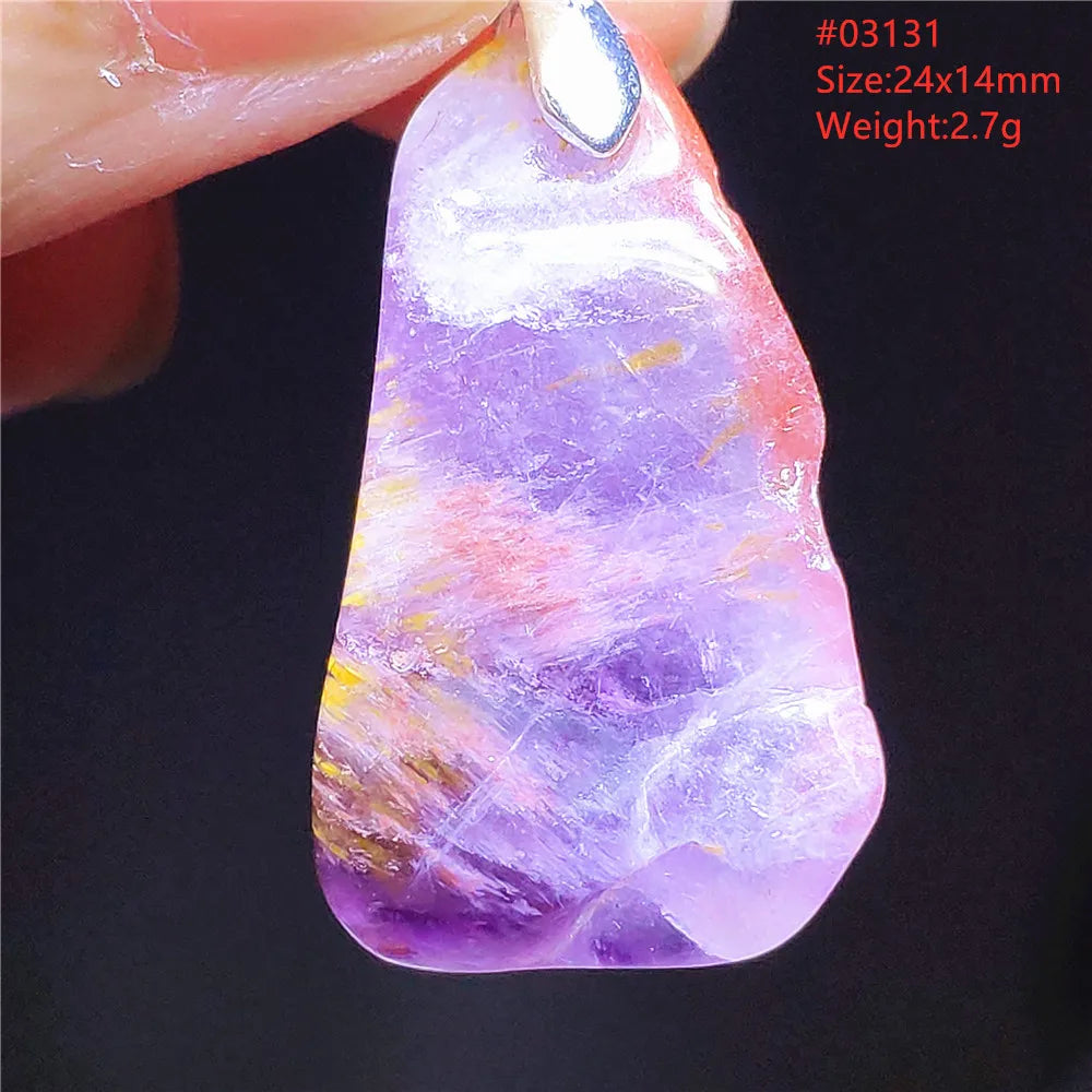 Purple Cacoxenite Auralite Pendant-ToShay.org
