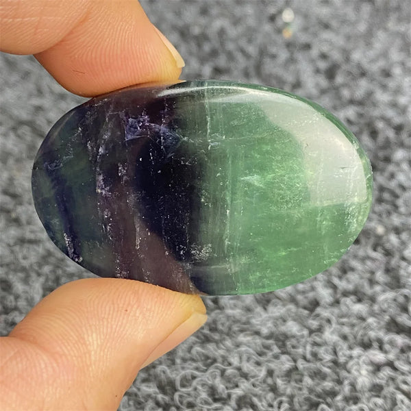 Green Fluorite Palm Stone-ToShay.org