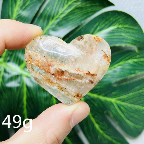 Yellow Garden Ghost Quartz Heart-ToShay.org