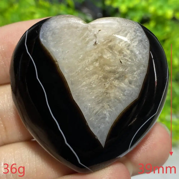 Black Agate Geode Heart-ToShay.org