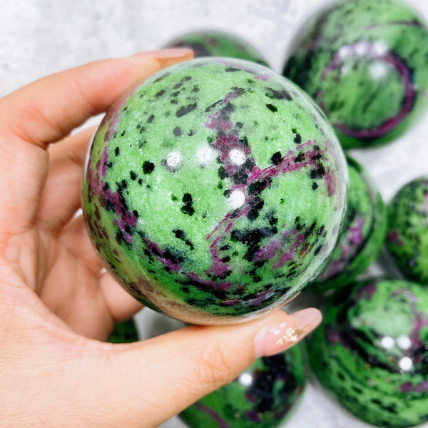 Green Ruby Zoisite Ball-ToShay.org