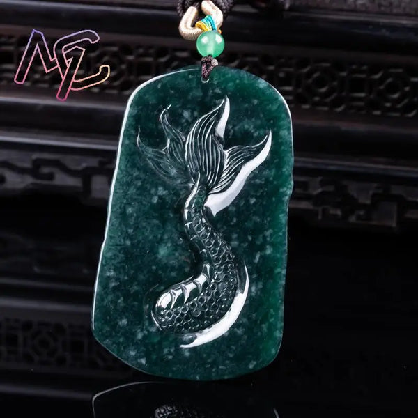 Green Jadeite Dragon Pendant-ToShay.org