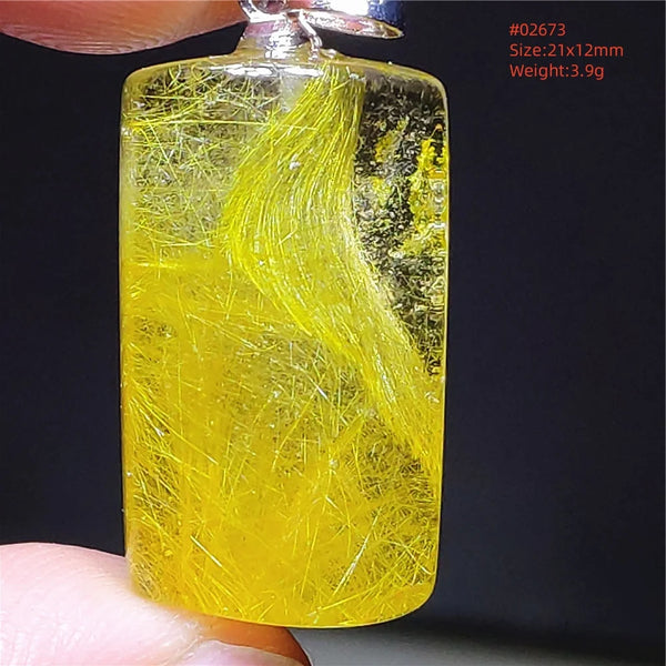 Gold Rutilated Quartz Pendant-ToShay.org