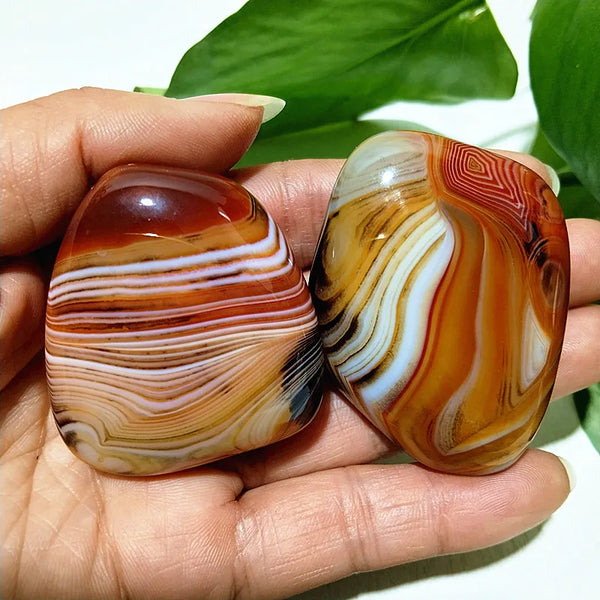 Red Lace Sardonyx Palm Stones-ToShay.org