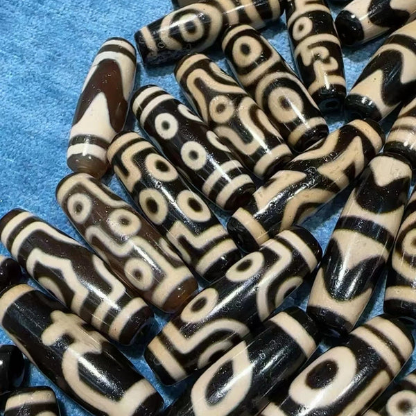 Tibetan Agate Eyes Dzi Beads-ToShay.org