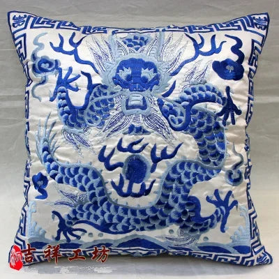 Embroidered Dragon Cushion Cover-ToShay.org