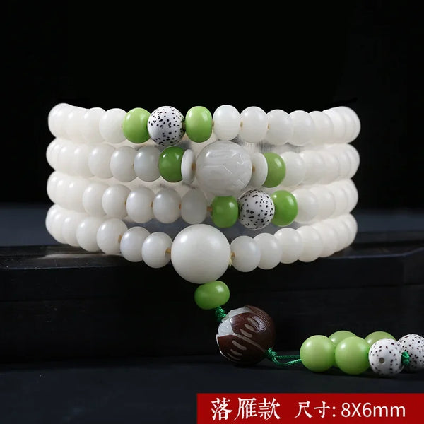 White Jade Bodhi Root Bracelet-ToShay.org