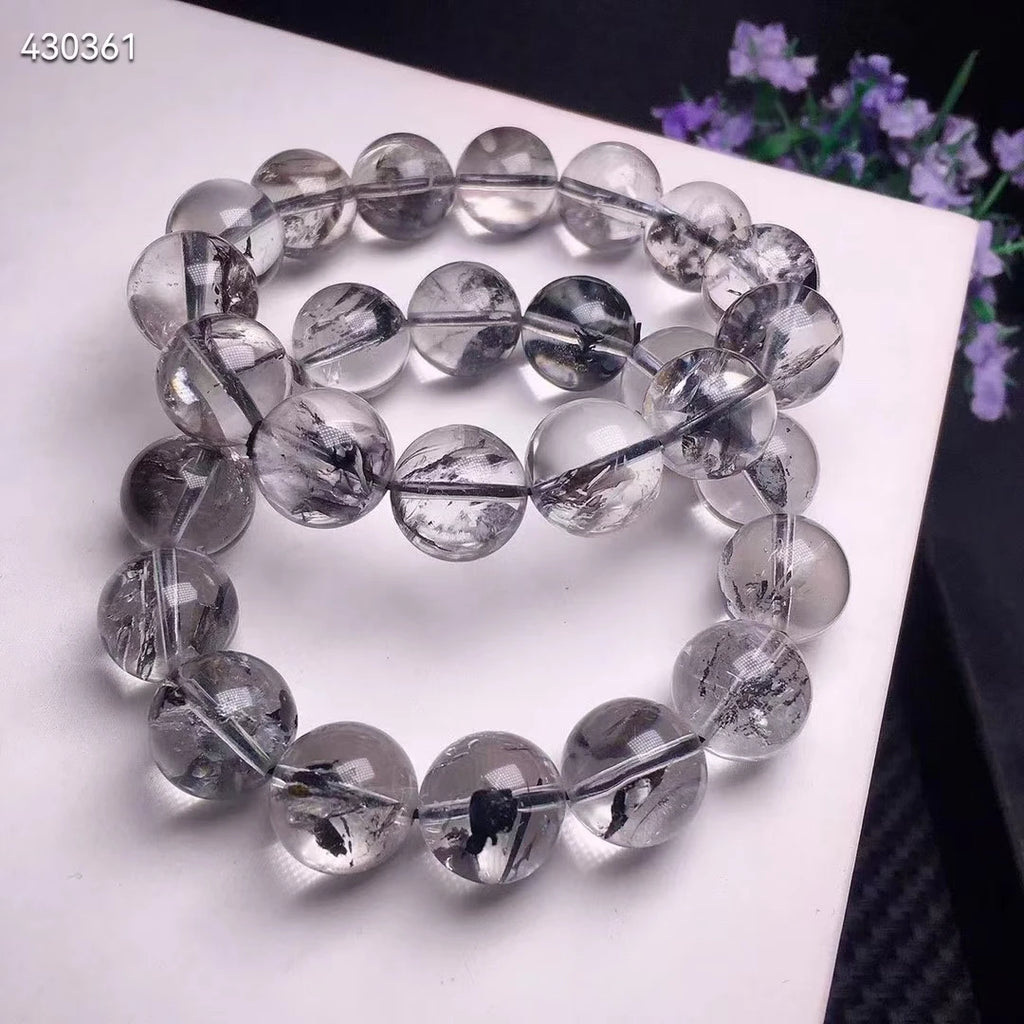 Black Herkimer Diamond Bracelet-ToShay.org