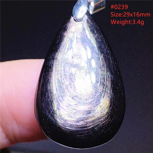 Silver Black Hypersthene Pendant-ToShay.org