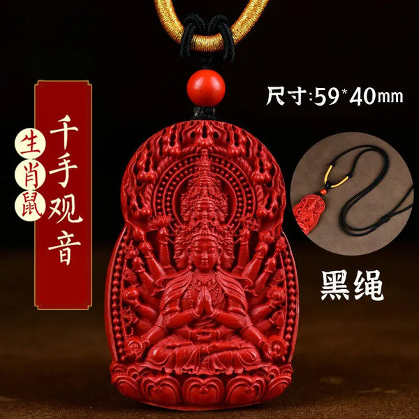 Red Cinnabar Buddha Pendant-ToShay.org