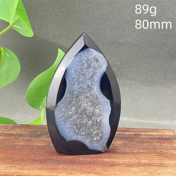 Black Agate Geode Flame-ToShay.org