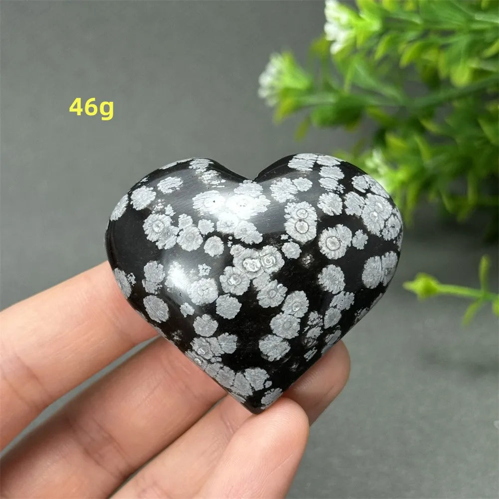 Black Snowflake Obsidian Heart-ToShay.org