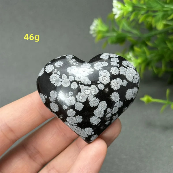 Black Snowflake Obsidian Heart-ToShay.org
