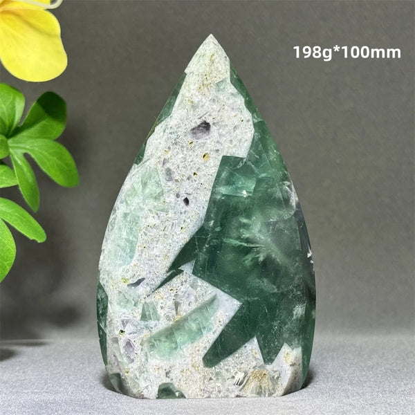 Green Feather Fluorite Torch-ToShay.org
