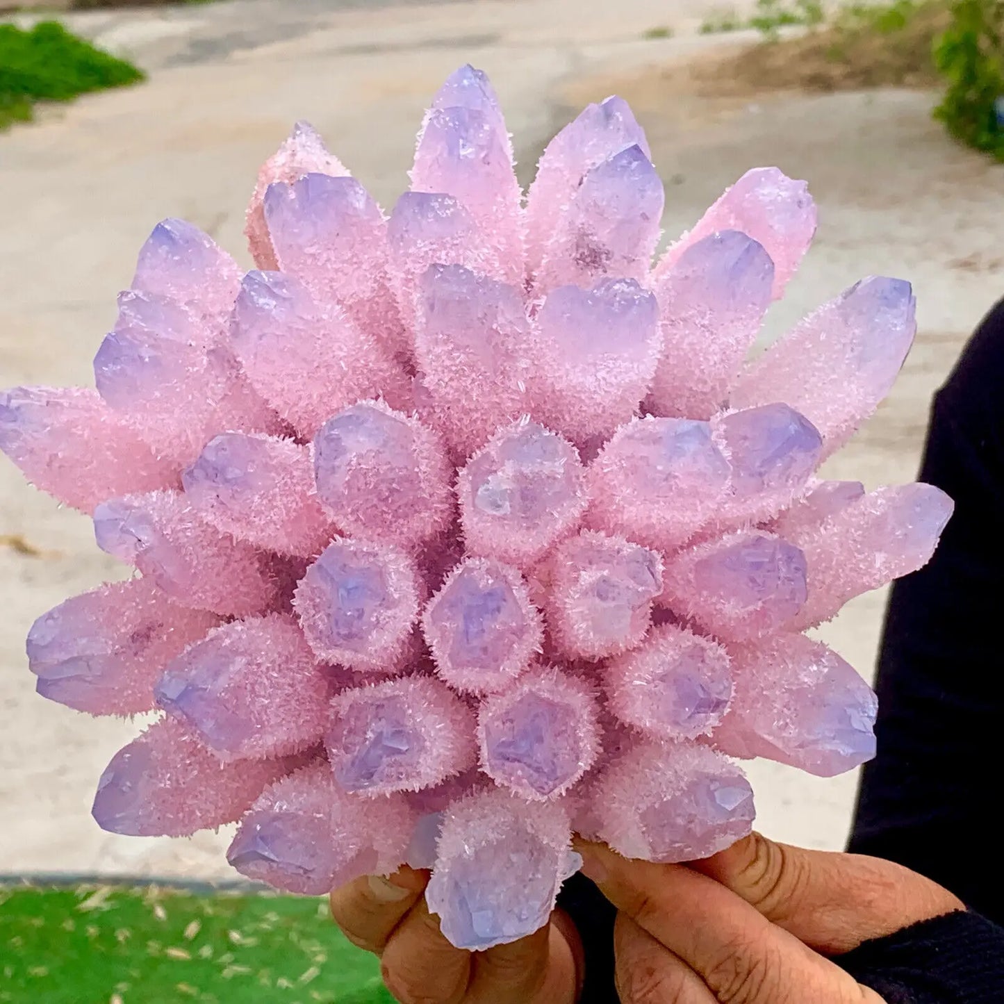 Pink Blue Phantom Crystal Cluster-ToShay.org