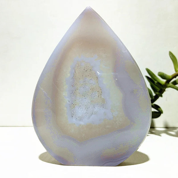 Blue Agate Geode Point-ToShay.org