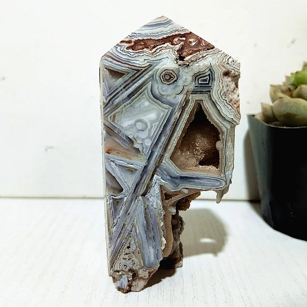 Red Lace Agate Crystal Tower-ToShay.org