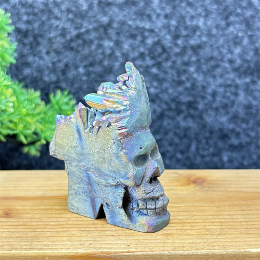 Rainbow Aura Skull Cluster-ToShay.org