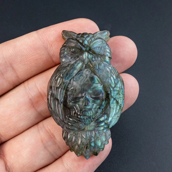 Blue Labradorite Owl-ToShay.org