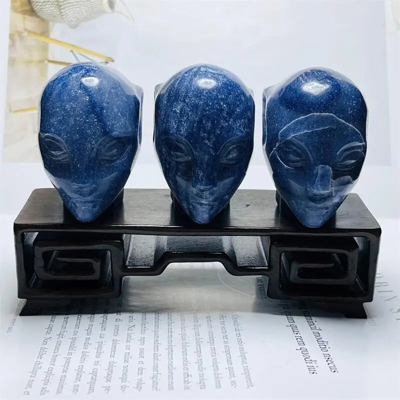 Blue Aventurine Alien Skull-ToShay.org