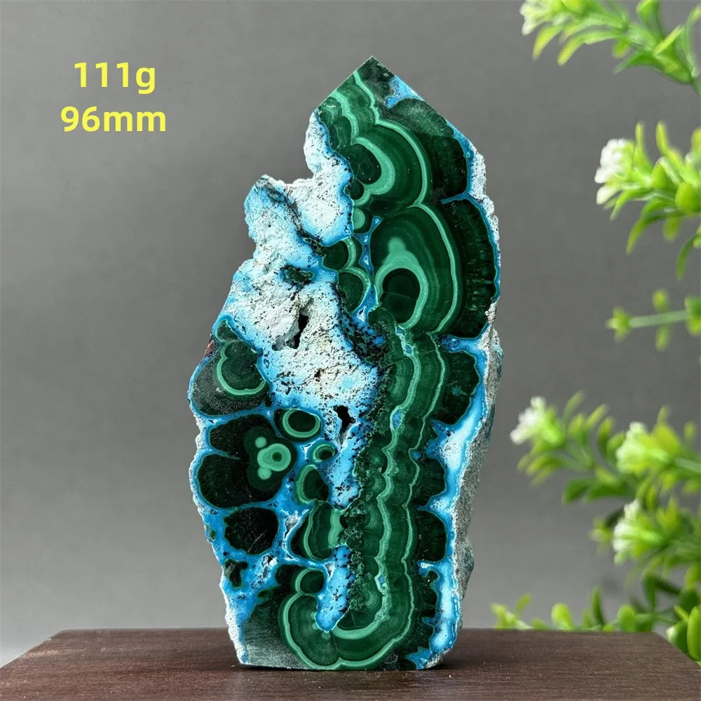 Blue Chrysocolla Malachite Point-ToShay.org