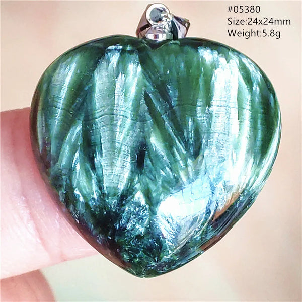 Green Seraphinite Heart Pendant-ToShay.org