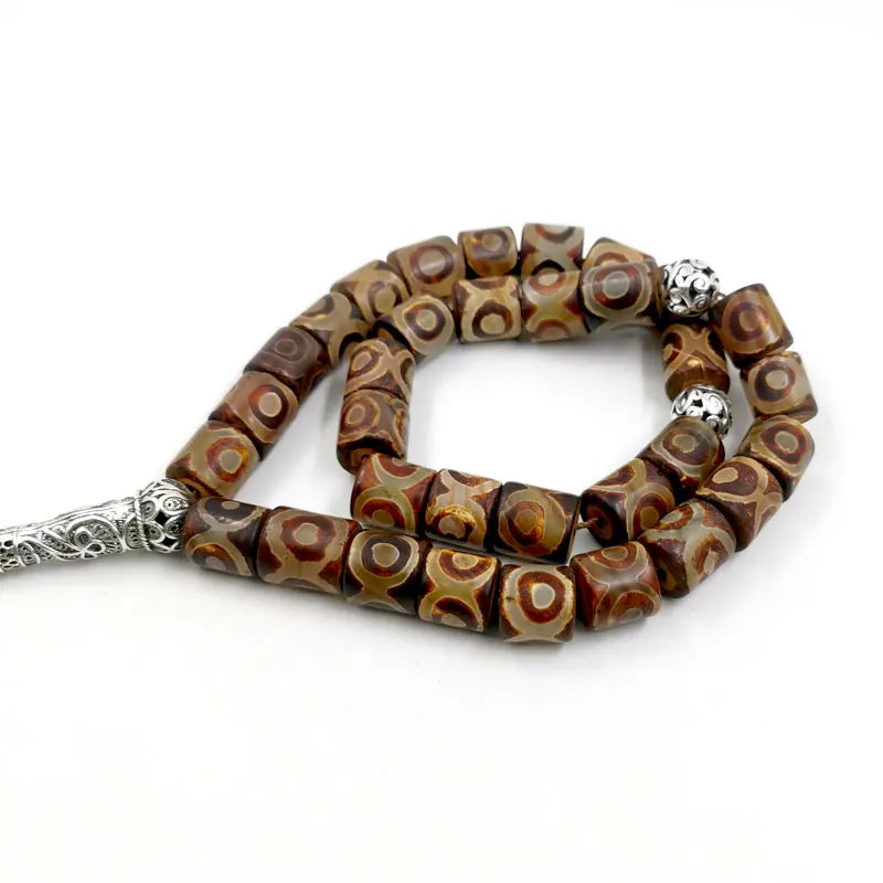 Tibetan Dzi Agate Prayer Beads-ToShay.org